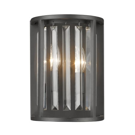 Z-Lite Monarch 2 Light 12" Tall Beveled Crystal Wall Sconce Bronze
