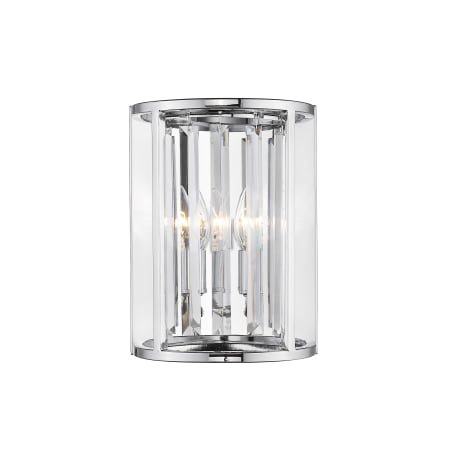 Z-Lite Monarch 2 Light 12" Tall Beveled Crystal Wall Sconce Chrome