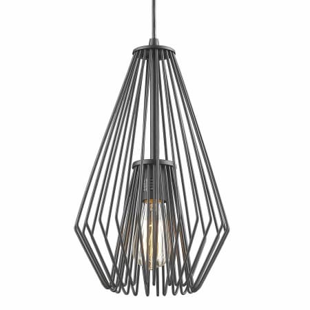 Z-Lite Quintus 9" Wide Cage Mini Pendant Matte Black