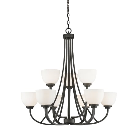 Z-Lite Ashton 9 Light 31" Wide Chandelier with Matte Opal Glass Bronze