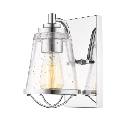 Z-Lite Mariner 9" Tall Bathroom Sconce with Seedy Glass Chrome