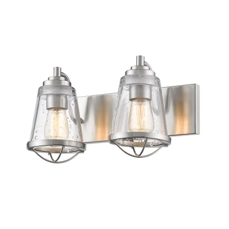 Z-Lite Mariner 16" Wide Bathroom Light with Seedy Glass Brushed Nickel