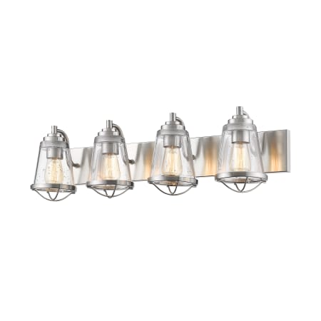 Z-Lite Mariner 32" Wide Bathroom Light with Seedy Glass Brushed Nickel