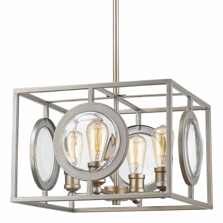 Z-Lite Port 4 Light 17-3/4" Wide Pendant Antique Silver