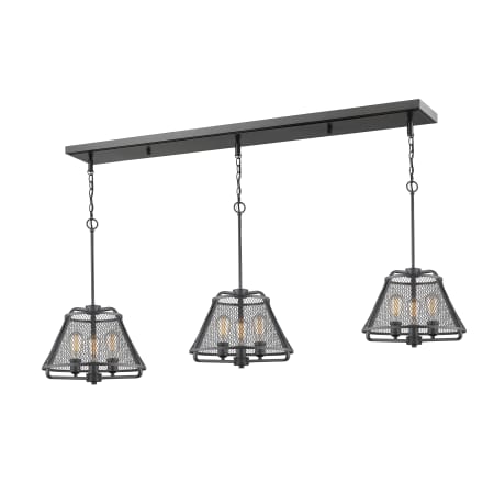 Z-Lite luka 9 Light 55" Wide Linear Chandelier Bronze