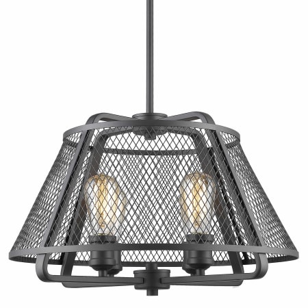 Z-Lite Iuka 4 Light 19" Wide Pendant with Wire Mesh Shade Bronze