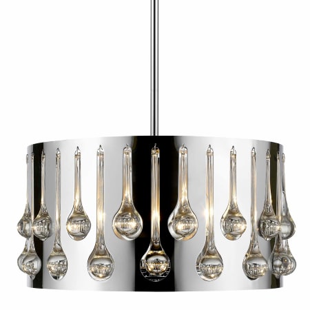 Z-Lite Oberon 4 Light 17" Wide Crystal Droplet Drum Chandelier Chrome
