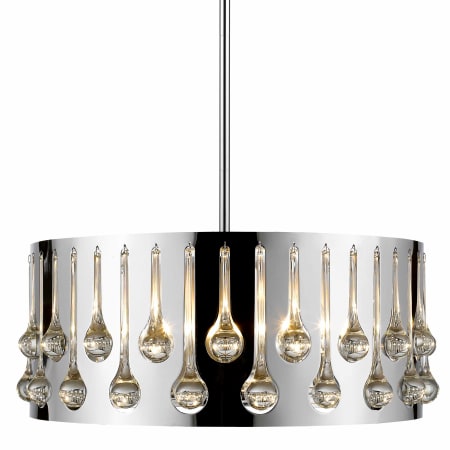 Z-Lite Oberon 5 Light 21" Wide Crystal Droplet Drum Chandelier Chrome