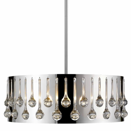 Z-Lite Oberon 6 Light 25" Wide Crystal Droplet Drum Chandelier Chrome