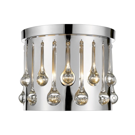 Z-Lite Oberon 3 Light 13" Wide Flush Mount Drum Ceiling Fixture Chrome