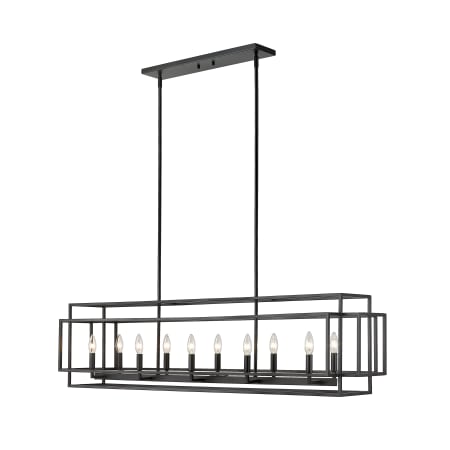 Z-Lite Titania 10 Light 54" Wide Taper Candle Linear Chandelier Matte Black