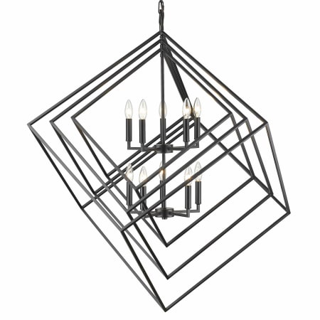 Z-Lite Euclid 10 Light 42" Wide Two Tier Nested Cube Chandelier Matte Black