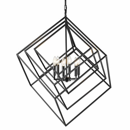 Z-Lite Euclid 6 Light 36" Wide Nested Cube Chandelier Matte Black