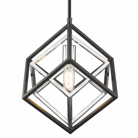 Z-Lite Euclid 12" Wide Nested Cube Pendant Chrome / Matte Black