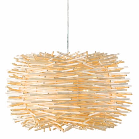 Z-Lite Sora Single Light 16" Wide Interwoven Willow Stems Pendant Brushed Nickel / Natural