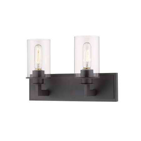 Z-Lite Savannah 2 Light 16" Wide Vanity Light with Clear Glass Shades Bronze