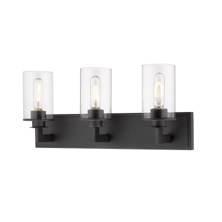 Z-Lite Savannah 3 Light 23" Wide Vanity Light with Clear Glass Shades Bronze