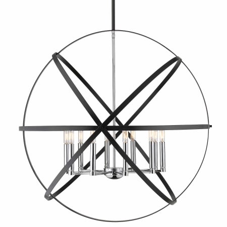 Z-Lite Cavallo 10 Light 36" Wide Globe Chandelier Hammered Black / Chrome