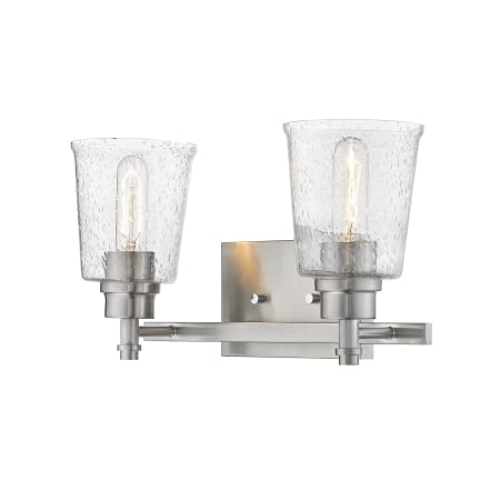 Z-Lite Bohin 2 Light 16" Wide Vanity Light with Clear Seedy Glass Brushed Nickel