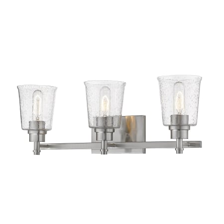 Z-Lite Bohin 3 Light 24" Wide Vanity Light with Clear Seedy Glass Shades Brushed Nickel