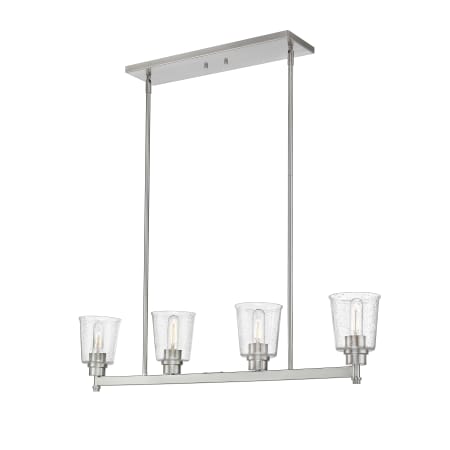 Z-Lite Bohin 4 Light 40" Wide Linear Chandelier with Clear Seedy Glass Brushed Nickel