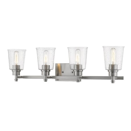 Z-Lite Bohin 4 Light 32" Wide Vanity Light with Clear Seedy Glass Shades Brushed Nickel