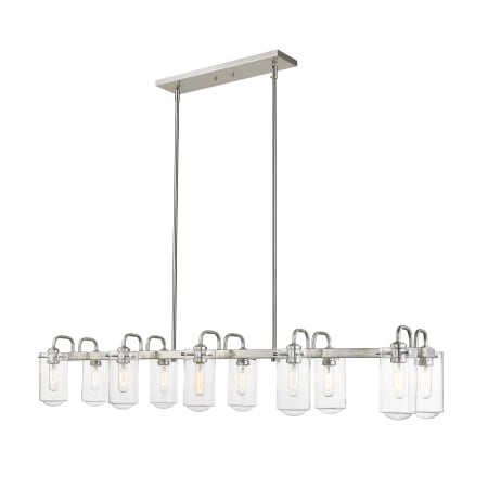 Z-Lite Delaney 10 Light 56" Wide Linear Chandelier Brushed Nickel