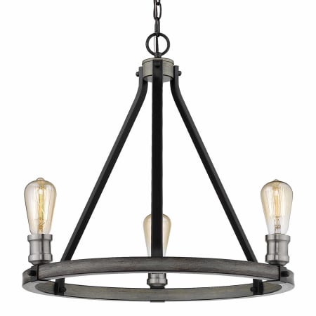 Z-Lite Kirkland 3 Light 20" Wide Faux Wood Ring Chandelier Ashen Barnboard