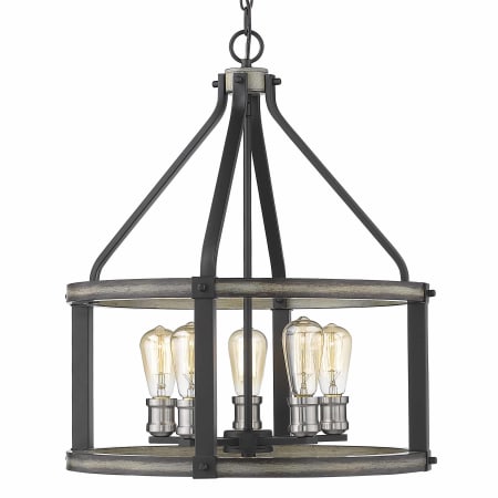 Z-Lite Kirkland 5 Light 20" Wide Drum Chandelier Ashen Barnboard