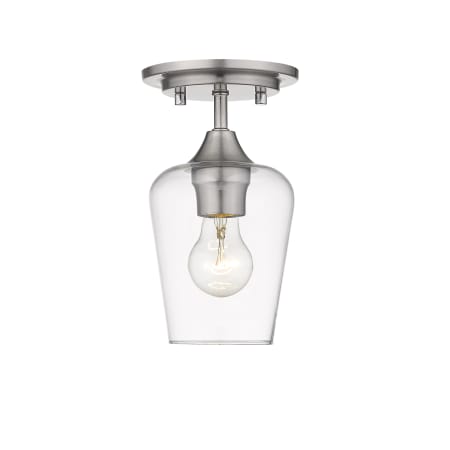 Z-Lite Joliet 6" Wide Semi-Flush Ceiling Fixture Brushed Nickel