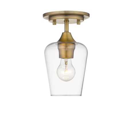 Z-Lite Joliet 6" Wide Semi-Flush Ceiling Fixture Olde Brass