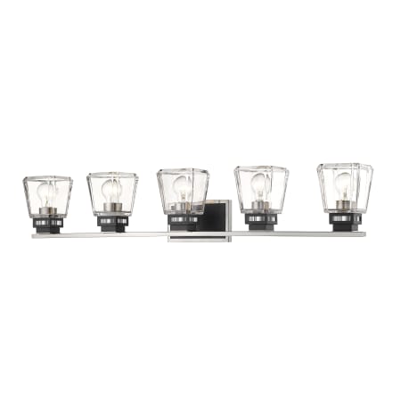 Z-Lite Jackson 5 Light 42" Wide Bathroom Vanity Light Brushed Nickel / Matte Black