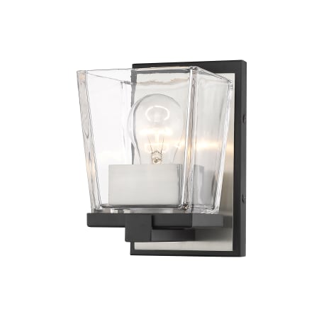 Z-Lite Bleeker Street 8" Tall Bathroom Sconce Matte Black / Brushed Nickel