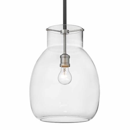 Z-Lite Bella 12" Wide Pendant Matte Black / Brushed Nickel