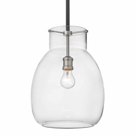 Z-Lite Bella 12" Wide Pendant Matte Black / Brushed Nickel