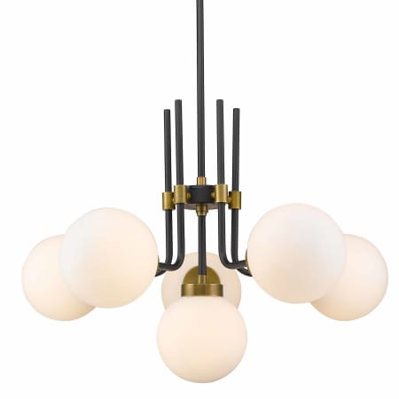 Z-Lite Parsons 6 Light 27" Wide Chandelier Matte Black / Olde Brass