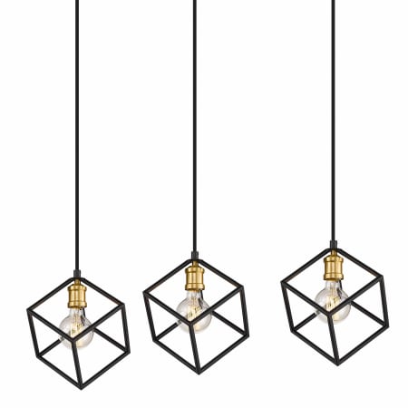 Z-Lite Vertical 3 Light 34" Wide Linear Pendant Bronze / Olde Brass
