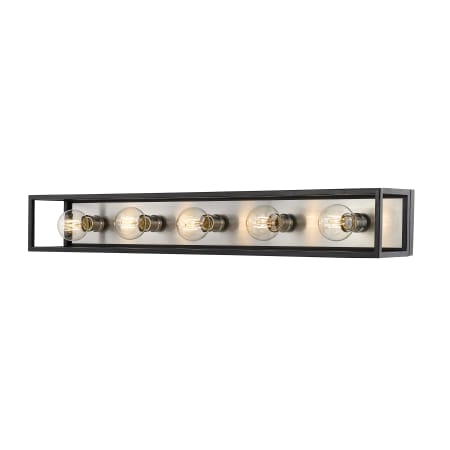 Z-Lite Kube 5 Light 7" Wide Bath Bar Matte Black / Brushed Nickel