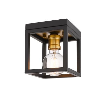 Z-Lite Kube 6" Wide Flush Mount Square Ceiling Fixture Bronze / Olde Brass