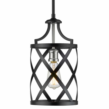 Z-Lite Malcalester 8" Wide Mini Pendant Matte Black / Brushed Nickel