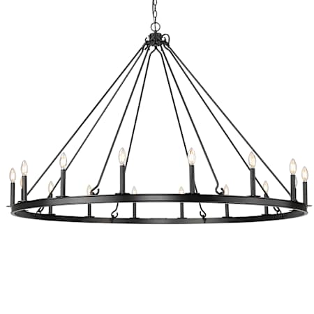 Z-Lite Barclay 16 Light 62" Wide Taper Candle Ring Chandelier Matte Black