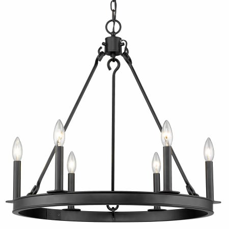 Z-Lite Barclay 6 Light 25" Wide Taper Candle Ring Chandelier Matte Black