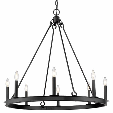Z-Lite Barclay 8 Light 33" Wide Taper Candle Ring Chandelier Matte Black