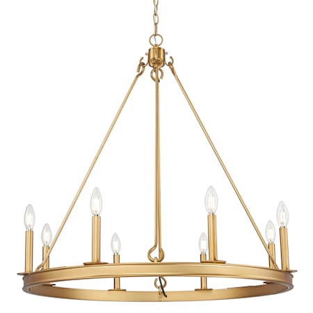 Z-Lite Barclay 8 Light 33" Wide Taper Candle Ring Chandelier Rubbed Brass