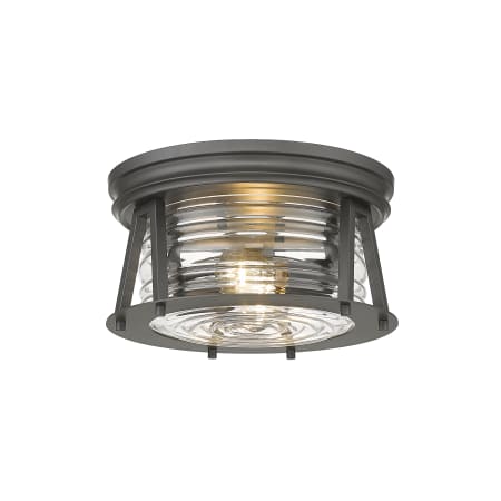Z-Lite Cape Harbor 2 Light 12" Wide Flush Mount Drum Ceiling Fixture Bronze