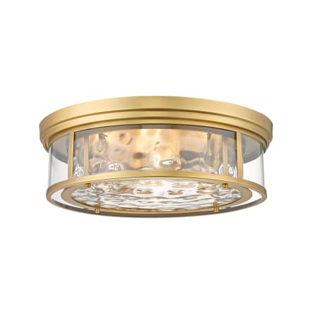 Z-Lite Clarion 4 Light 21" Wide Flush Mount Drum Ceiling Fixture Rubbed Brass