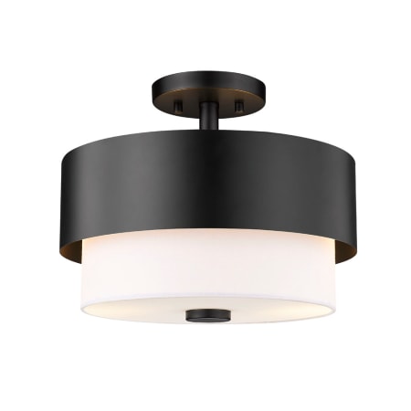 Z-Lite Counterpoint 2 Light 13" Wide Semi-Flush Ceiling Fixture Matte Black