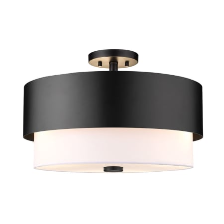 Z-Lite Counterpoint 3 Light 18" Wide Semi-Flush Ceiling Fixture Matte Black