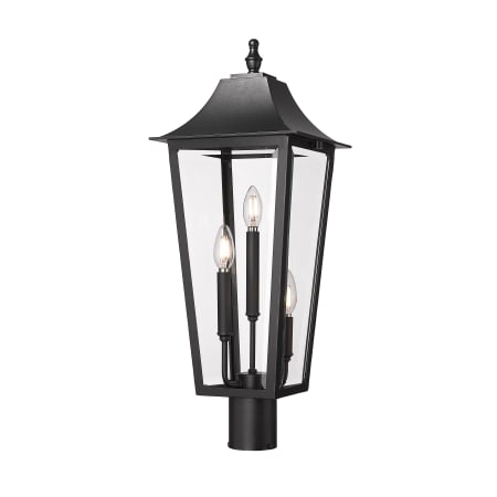 Z-Lite Gannon 3 Light 27" Tall Marine Grade Post Light Black