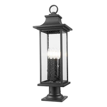 Z-Lite Tiberius 4 Light 28" Tall Pier Mount Post Light Black